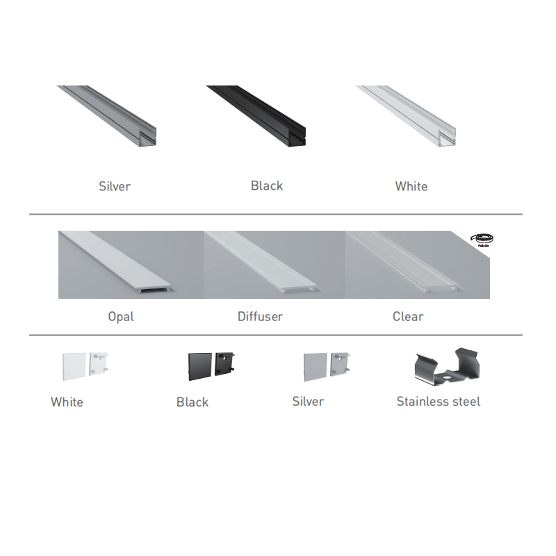 LED Channel Aluminum Profile For 12mm White LED Strip Lights LED Channel Aluminum Profile For 12mm White LED Strip Lights